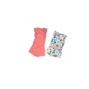 Jumping Beans Baby Bean Girl 18M Coral Floral Bodysuit Shorts‎ Set Ruffle Sleeve